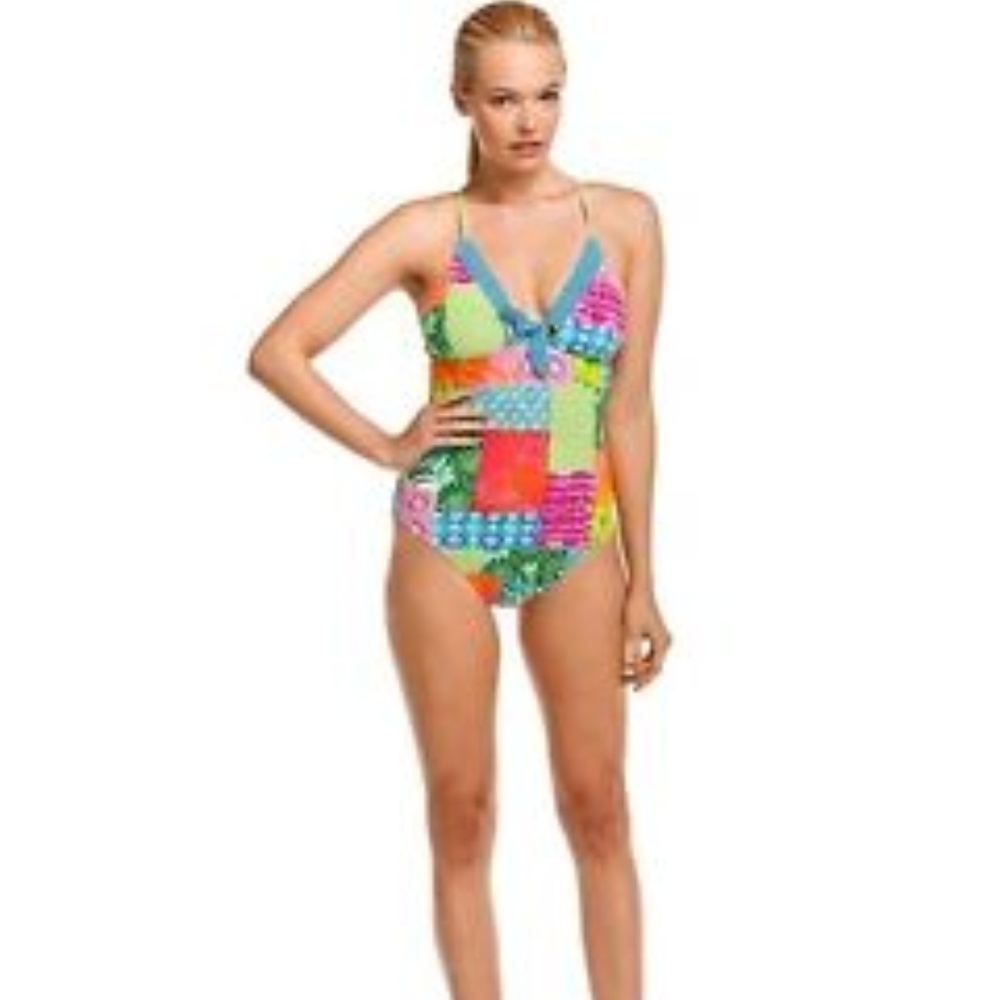 Sperry Top-Sider Multicolor Patchwork Swimsuit - image 1